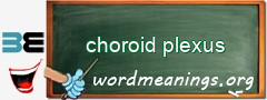 WordMeaning blackboard for choroid plexus